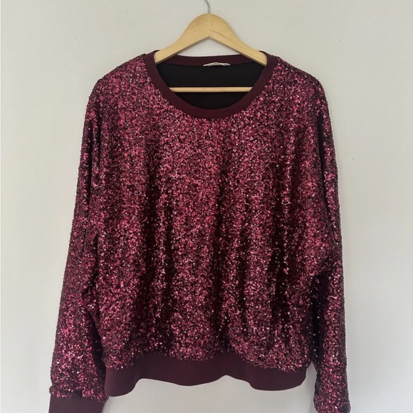 HUSH Sequined Lyla Purple Sweatshirt Size XL - Picture 4 of 7